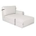 Easy-Going Reversible Chaise Lounge Couch Cover Water Resistant Sofa Cover Sectional L Shaped Sofa Slipcover with Adjustable Straps Furniture Protector for Dogs (115X34 in, Ivory/Ivory)