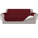 Easy-Going Reversible Couch Cover for 3 Cushion Couch Sofa Cover for Dogs Water Resistant Furniture Protector Cover with Foam Sticks Elastic Straps for Pet Cat (Sofa, Christmas Red/Ivory)