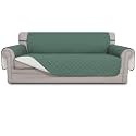 Easy-Going Reversible Couch Cover, 3 Cushion Sofa, Large, Cyan/Ivory