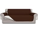 Easy-Going Reversible Couch Cover for 3 Cushion Couch Sofa Cover for Dogs Water Resistant Furniture Protector Cover with Foam Sticks Elastic Straps for Pet Cat (Sofa, Coffee/Ivory)