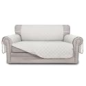 Easy-Going Reversible Loveseat Couch Cover for 2 Cushion Couch Sofa Cover for Dogs Water Resistant Furniture Protector with Foam Sticks Elastic Straps for Pet (Loveseat, Ivory/Ivory)