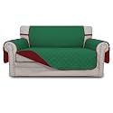 Easy-Going Reversible Couch Cover, 2 Cushion Sofa, Green/Christmas Red