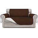 Easy-Going Reversible Loveseat Couch Cover for 2 Cushion Couch Sofa Cover for Dogs Water Resistant Furniture Protector with Foam Sticks Elastic Straps for Pet (Loveseat, Coffee/Ivory)