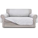 Easy-Going Reversible Couch Cover, 2 Cushion Sofa, Loveseat, White/White