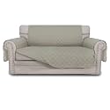 Easy-Going Reversible Loveseat Couch Cover for 2 Cushion Couch Sofa Cover for Dogs Water Resistant Furniture Protector with Foam Sticks Elastic Straps for Pet (Loveseat, Beige/Beige)