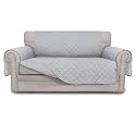Easy-Going Reversible Loveseat Couch Cover for 2 Cushion Couch Sofa Cover for Dogs Water Resistant Furniture Protector with Foam Sticks Elastic Straps for Pet (Loveseat, Light Gray/Light Gray)