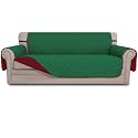 Easy-Going Reversible Couch Cover, 3 Cushion Sofa, Green/Christmas Red