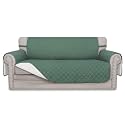 Easy-Going Reversible Couch Cover, 2 Cushion Sofa, Cyan/Ivory