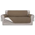 Easy-Going Reversible Couch Cover, 2 Cushion Sofa, Camel/Ivory