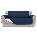Easy-Going Reversible Couch Cover, 2 Cushion Sofa, Navy/Ivory