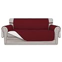 Easy-Going Reversible Couch Cover, 2 Cushion Sofa, Christmas Red/Ivory