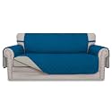 Easy-Going Reversible Couch Cover, 2 Cushion Sofa, Peacockblue/Beige