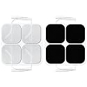 easy@Home Compatible Reusable TENS Pads, 8-Pack 2"x2" Carbon Electrode