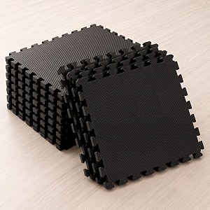 easyhome 24mm interlocking gym mats for floor super thick workout mat for heavy exercise amp floor protection eva foam mat- 60x60cm 12 tiles - 48sqft