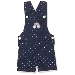 easybuy baby-girl39s woven regular fit all over printed dungaree cotton rompers
