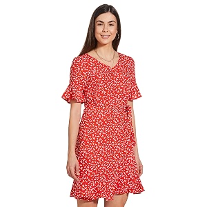 EASYBUY Womens Rayon Fit and Flare Below
