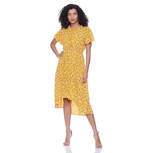 EASYBUY Rayon Fit and Flare Dress