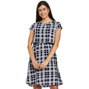 EASYBUY Rayon Fit and Flare Dress