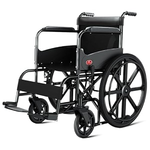 easycare foldable wheelchair for old people and patient suitable for indoor amp travel-friendly with adjustable amp comfort seat belt with footrests wheel chair for toilet