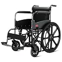 Easycare Foldable Wheelchair for Old People and Patient, Suitable for Indoor & Travel-Friendly with Adjustable & Comfort Seat Belt with Footrests, Wheel Chair for Toilet