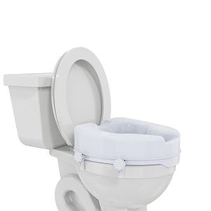 easycare 4-inch toilet seat riser with extra wide opening  toilet commode raiser with secure safe lock  4 sturdy clips for stability comfortable for elderly disabled and post-surgery