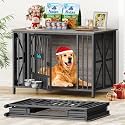 Easycom 41.3''Assembly-Free Dog Crate, Dog Kennel with Tag & Bowls (DC107)