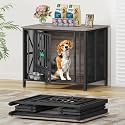 Easycom31.5''Assembly-Free Dog Crate, Dog Kennel with Tag & Bowls (DC107)