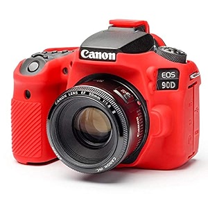 easycover silicone camera case for canon 90d red ea-ecc90dr