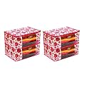 Saree Covers with Zip – 9 Inch, Non-Woven, Flower Design, Wardrobe Organizer, Clothes Storage Bag with Transparent Window, Saree Bags for Storage, Pack of 4, Pink