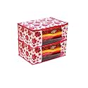 Saree Covers with Zip – 9 Inch, Non-Woven, Flower Design, Wardrobe Organizer, Clothes Storage Bag with Transparent Window, Saree Bags for Storage, Pack of 1, Pink
