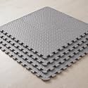 EASYHOME 12mm Thick 4 Tiles of 60x60 cm (16 sqft) High Density Interlocking EVA Foam Puzzle Mat, Shockproof & Anti-Skid Flooring for Gym, Yoga & Home Workouts