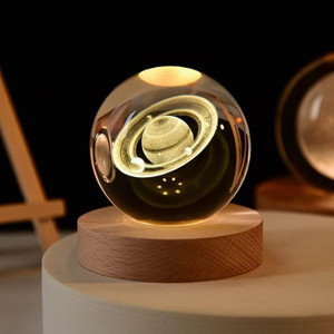 easymart galaxy crystal ball night light24 inch glass ball night lamp with woodern base table lamp