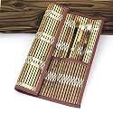 Easyou Bamboo Calligraphy Brush Holder Rollup Portable Protector 36x32cm(14.1"*12.5")