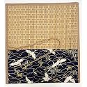 Easyou Bamboo Calligraphy Brush Holder Rollup Portable Protector 36x34cm(14.1"*13.4") Pattern with Crane