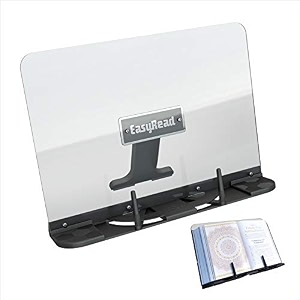 easyread pro book reading stand holder with adjustable angles for school office homelightweight portable for books enjoy hands free readinggood for gifting424cmsx308cmstransparent with grey base