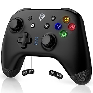 easysmx switch pro controller for nintendo switchliteoledpciosandroid wireless switch pro controller with 4 programmable buttons dual vibration turbo motion control led light and wake up