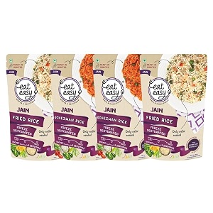eat easy ready to eat jain rice combo of 4- fried amp schezwan rice 95g each