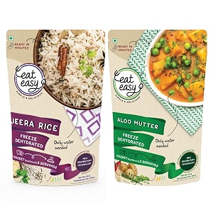eat easy ready to eat jeera rice amp aloo mutter combo no onion no garlic
