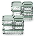 EATEX 12 Pack Glass Meal Prep Containers, 12 Airtight Stackable Glass Storage Containers with Lids, Microwave, Dishwasher Freezer &amp; Oven Safe, BPA Free, Perfect for Lunch, Pantry, and Kitchen, Sage