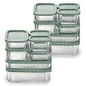EATEX 14 Pack Glass Meal Prep Containers, 14 Airtight Stackable Glass Storage Containers with Lids, Microwave, Dishwasher Freezer &amp; Oven Safe, BPA Free, Perfect for Lunch, Pantry, and Kitchen, Sage