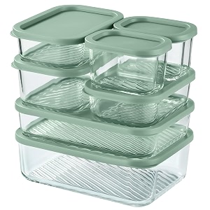 eatex 7 pack glass meal prep containers 7 airtight stackable glass storage containers with lids microwave dishwasher freezer amp oven safe bpa free perfect for lunch pantry and kitchen sage