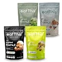 eatThis Superfood Roasted Foxnuts (Makhana) Variety Pack | Crunchy Healthy Snack | Olive Oil Roasted | 4 Bold Flavors | Vegan, Gluten Free, Non-GMO | Pack of 4-12 oz