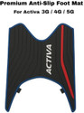 EAZ Premium Anti-Slip Foot Mat for Honda Activa – Black with Blue Border & Red Line Honda Activa, Activa 3G, Activa 4G, Activa 5G Two Wheeler Mat