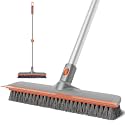Eazer Floor Scrubber Brush, 2-in-1 Deck Scrubber Brush with Long Handle