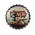EAZYWAGON Decorative Metal Bottle Caps Wall Sign Plates - 14X14 Inches – Beach shell | Metal Sign Wall Hanging Bottle Cap for Home, Bar &amp; Cafe Decoration | Retro &amp; Vintage Scratch Look Wall Plaques