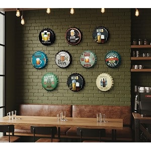 eazywagon decorative metal bottle caps wall sign plates - 14x14 inches  doggo  metal sign wall hanging bottle cap for home bar amp cafe decoration  retro amp vintage scratch look wall plaques