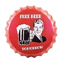 EAZYWAGON Decorative Metal Bottle Caps Wall Sign Plates - 14X14 Inches – Fre Beer | Metal Sign Wall Hanging Bottle Cap for Home, Bar &amp; Cafe Decoration | Retro &amp; Vintage Scratch Look Wall Plaques