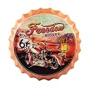 EAZYWAGON Metal Bottle Caps Wall Sign Plates - 14X14 Inches – Freedom Rides Route66 | Metal Sign Wall Hanging Bottle Cap for Home, Bar &amp; Cafe Decoration | Retro &amp; Vintage Scratch Look Wall Plaques