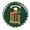 EAZYWAGON Decorative Metal Bottle Caps Wall Sign Plates - 14X14 Inches – Beer Brewery | Metal Sign Wall Hanging Bottle Cap for Home, Bar &amp; Cafe Decoration | Retro &amp; Vintage Scratch Look Wall Plaques