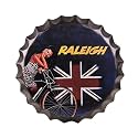 EAZYWAGON Decorative Metal Bottle Caps Wall Sign Plates - 14X14 Inches – Raleigh | Metal Sign Wall Hanging Bottle Cap for Home, Bar &amp; Cafe Decoration | Retro &amp; Vintage Scratch Look Wall Plaques